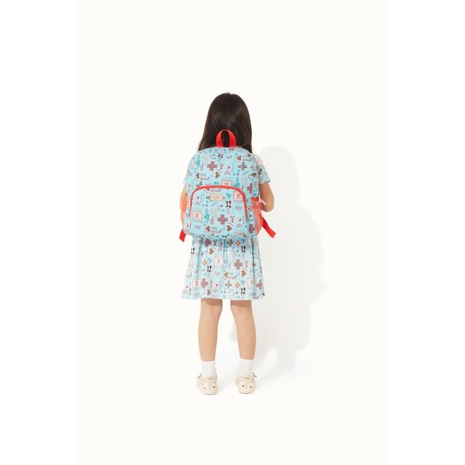 Cath Kidston - Ba lô cho bé /Kids Classic Large Backpack with Mesh Pocket - Patchwork Ditsy - Blue -1053562