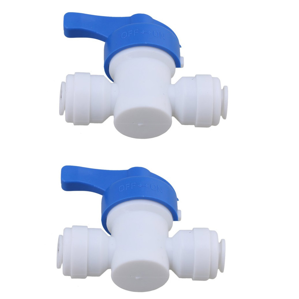 Bộ 2 van khóa 2 đầu dây 6mm nối nhanh dùng lắp lọc nước, dàn tưới cây, bể thủy sinh, cá cảnh, bán cạn