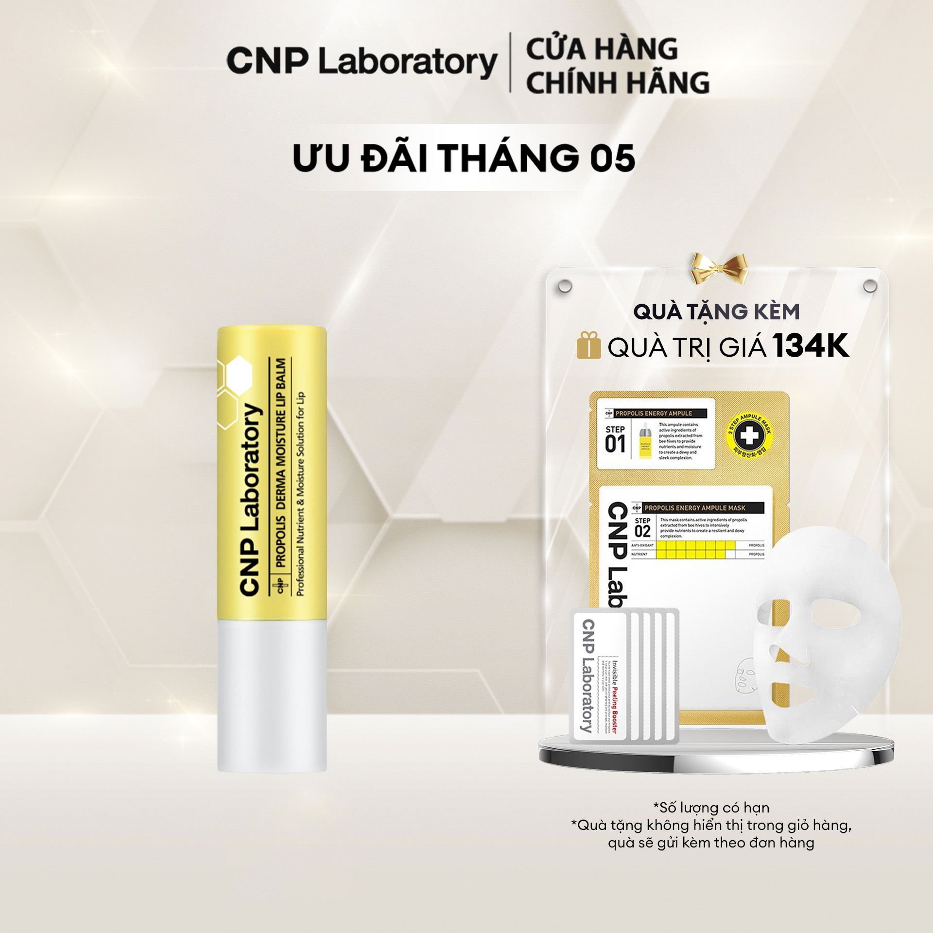 Son dưỡng mềm môi dưỡng ẩm keo ong CNP Laboratory Propolis Derma Moisture Lip Balm 4g