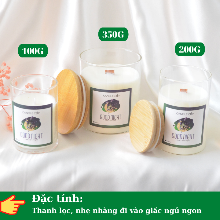 Nến thơm phòng ngủ AGAYA Candle Cup hương lavender, xô thơm và gỗ hoàn đàn - Mùi GOODNIGHT