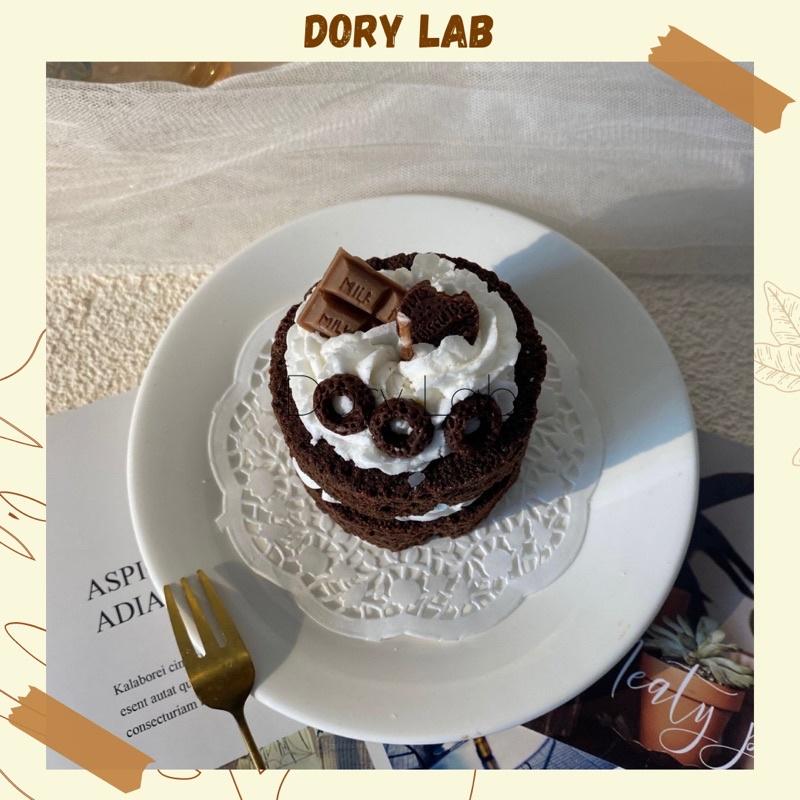 Nến Thơm Bánh Kem Sô-cô-la Mix Topping 2 Tầng Handmade, Quà Tặng Sinh Nhật - Dory Lab