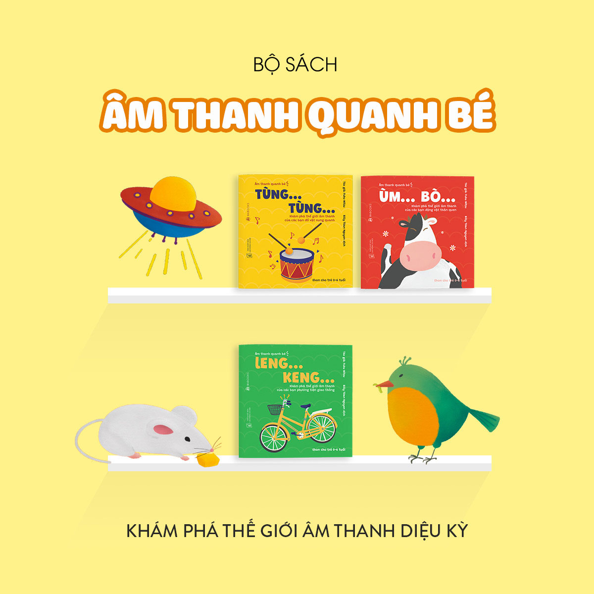 Sách Ehon Nhật Bản- Bộ Sách Âm Thanh Quanh Bé Dành Cho Bé Từ 0-6 Tuổi- Sách Ehon Khám Phá Thế Giới Âm Thanh Diệu Kỳ