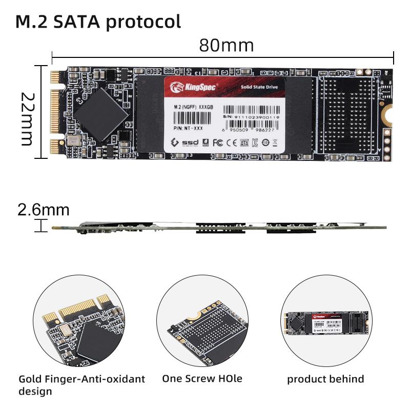 Kingspec M2 SSD 480GB Drive trạng thái rắn nội bộ M.2 2280 SSD NGFF SATA SSD M2 SSD M.2 cho máy tính để bàn máy tính xách tay