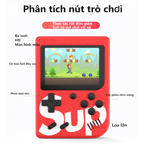 Máy Chơi Game Cầm Tay Hiện Đại 400 Trò Chơi Có Kết Nối Tivi Bàn Phím Điều Khiển Riêng 2 Người Chơi