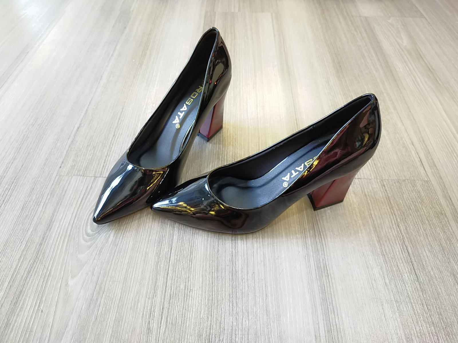 Giày cao gót nữ nghịch màu cao cấp ROSATA RO125 7p gót vuông - HÀNG VIỆT NAM - BKSTORE