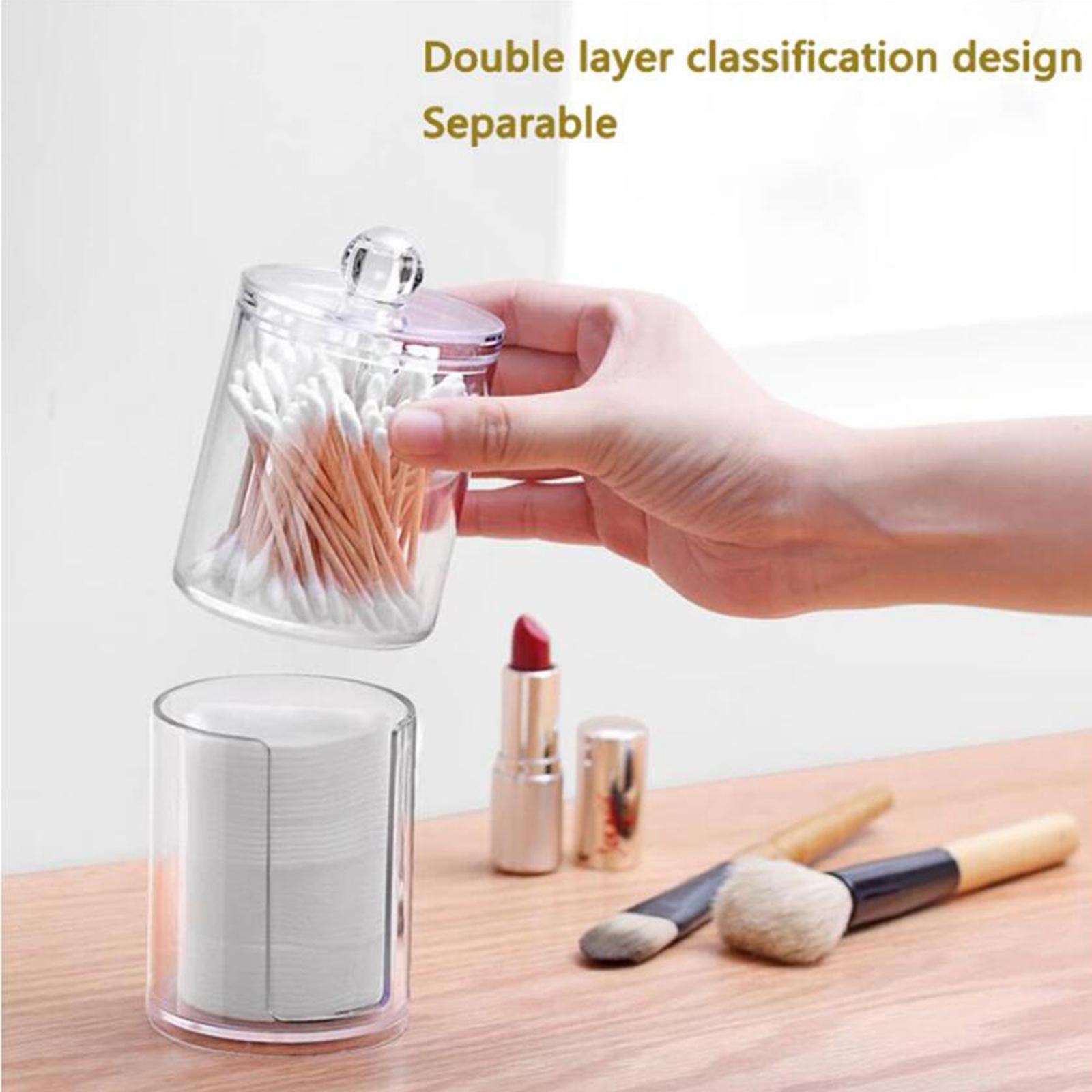 Storage Box Acrylic Multifunctional Storage Box Container Cosmetic Makeup Cotton Pad Organizer Save Space