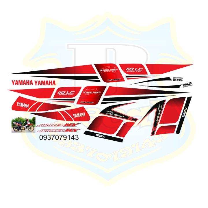 Tem rời xe jupiter mx trắng đỏ