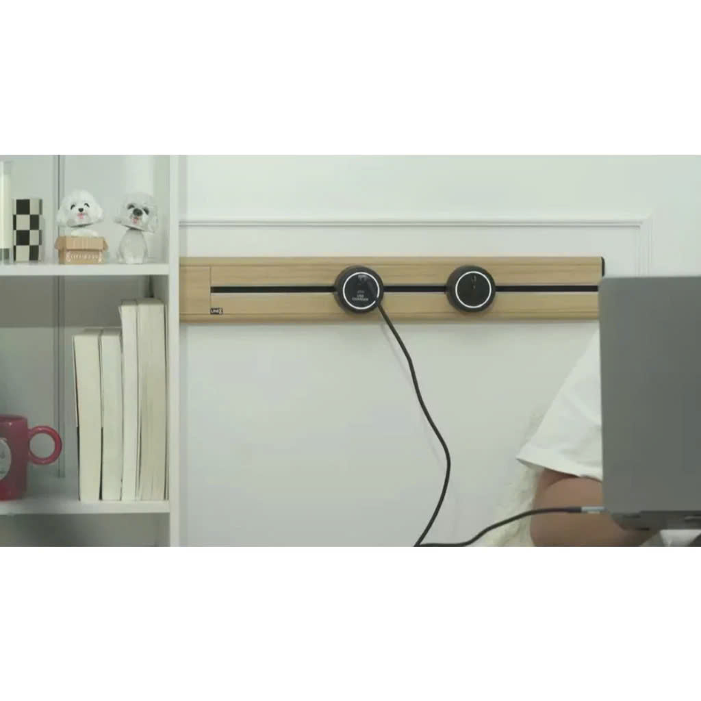 Ổ Cắm Điện Line8 Tích Hợp Bộ Sạc Nhanh GaN 65W-USB Charger Type C - Chính hãng