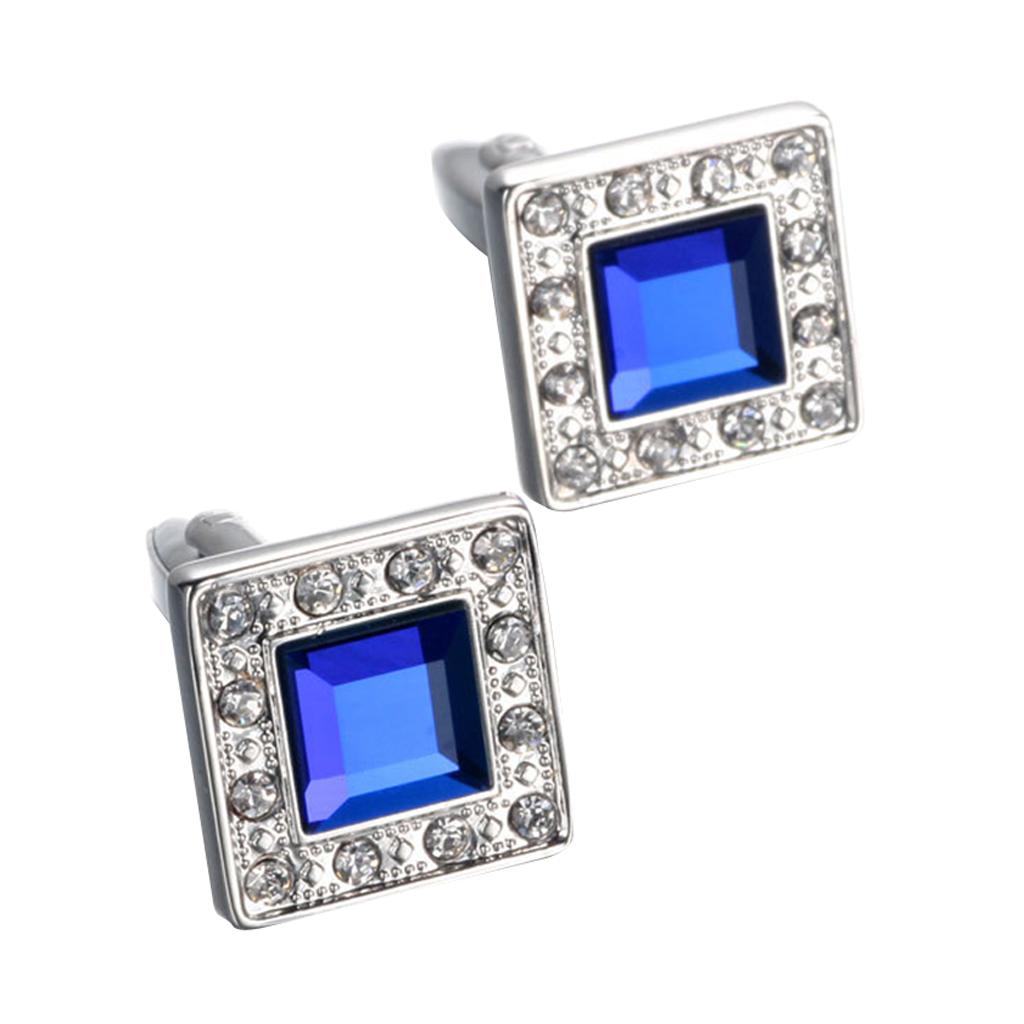 2pcs Mens French Shirt CuffLinks Crystal French Shirts Buttons Cuff Links