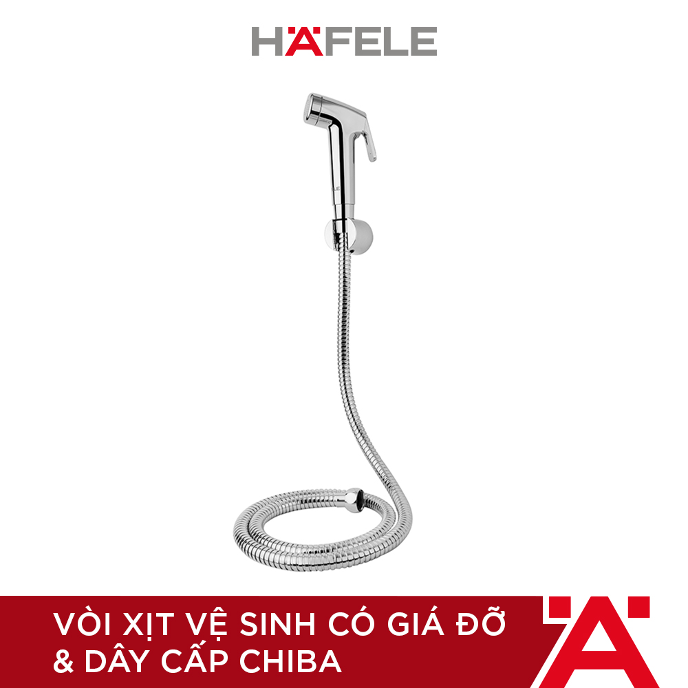 Vòi xịt vệ sinh có giá đỡ và dây cấp Chiba Hafele 589.34.920 (Hàng chính hãng)