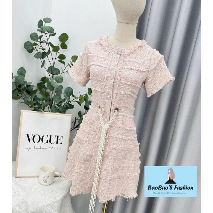 Đầm dạ hồng cách điệu siêu hot