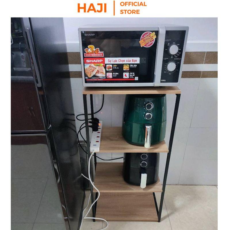 Kệ nhà bếp đa năng giúp lưu trữ và sắp xếp vật dụng gọn gàng khung sắt chống gỉ chịu lực tốt HAJI C05