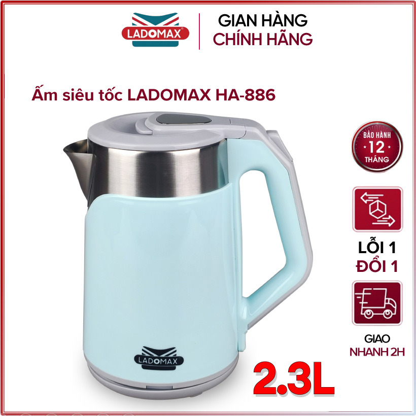 Ấm đun siêu tốc 2.3 lít Ladomax HA-886 - Hàng chính hãng