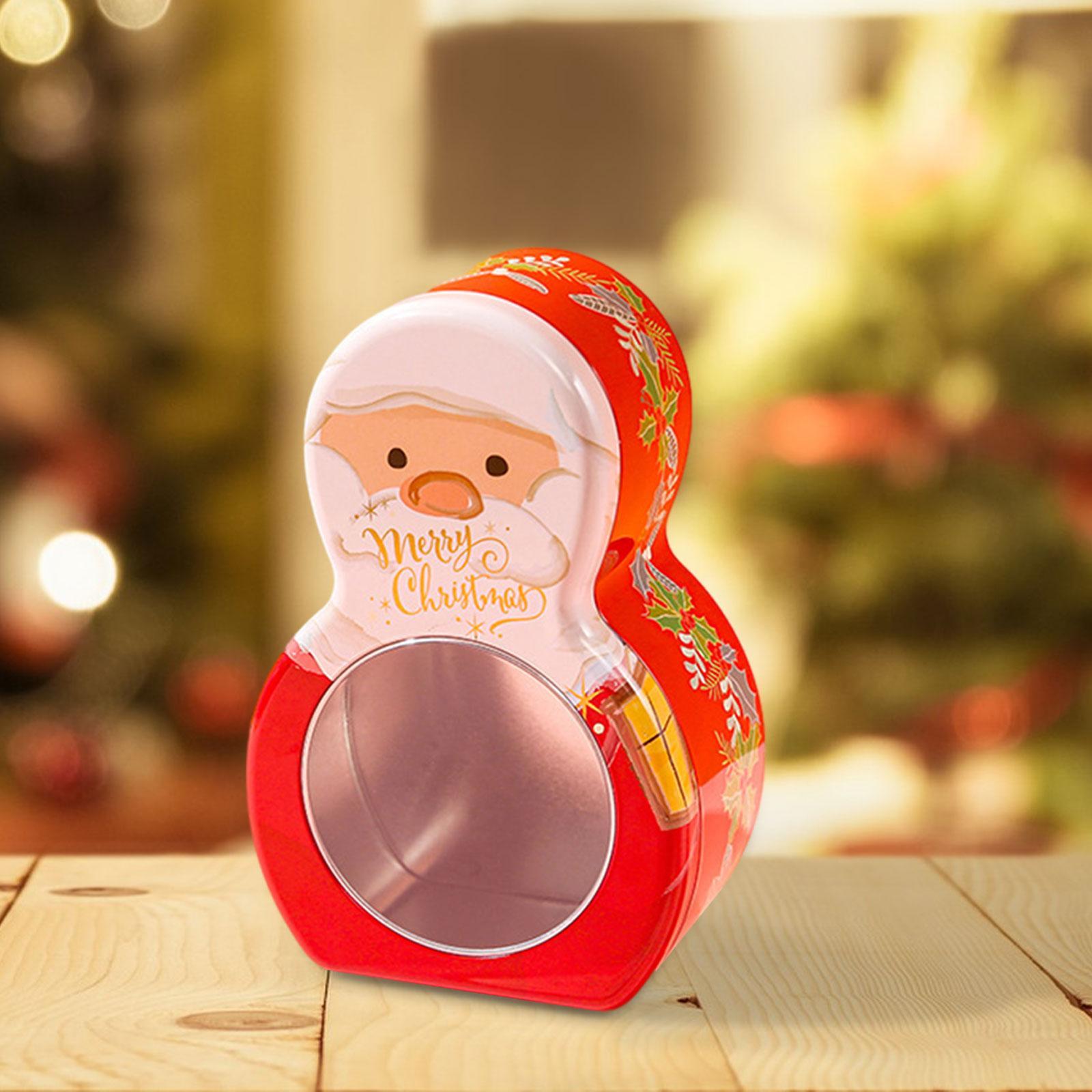 Xmas Candy Box Christmas Treat Box Sweets Storage Jar, Holiday Decoration Christmas Cookie Tins Box for Party Supply Holiday