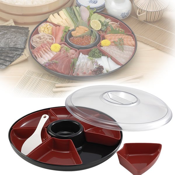 Khay Nhựa Có Nắp Inomata Đựng Mứt Tết, Đồ Ăn Khô, Sushi