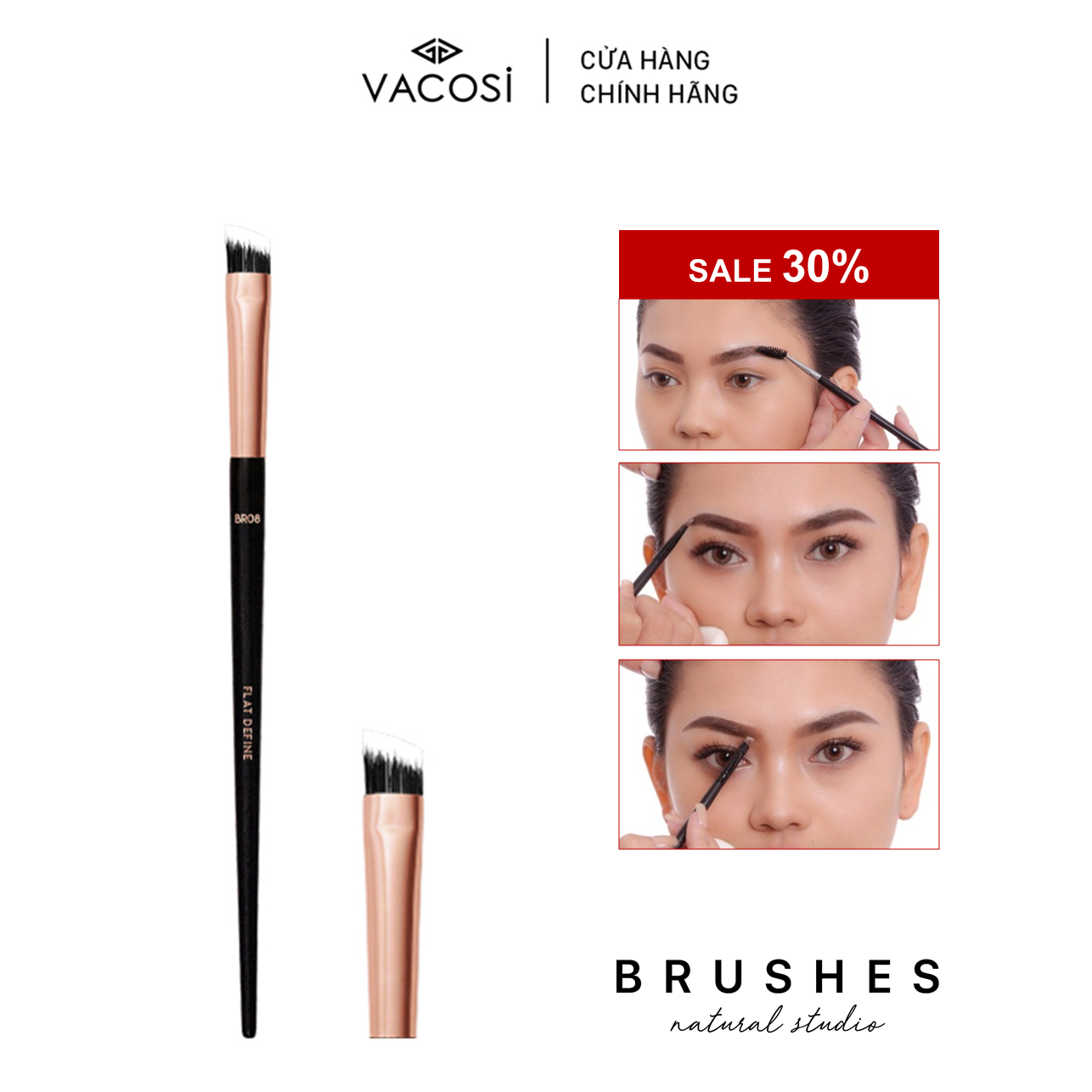 Cọ Chân Mày Bản Rộng VACOSI - BR08 FLAT DEFINE BRUSH