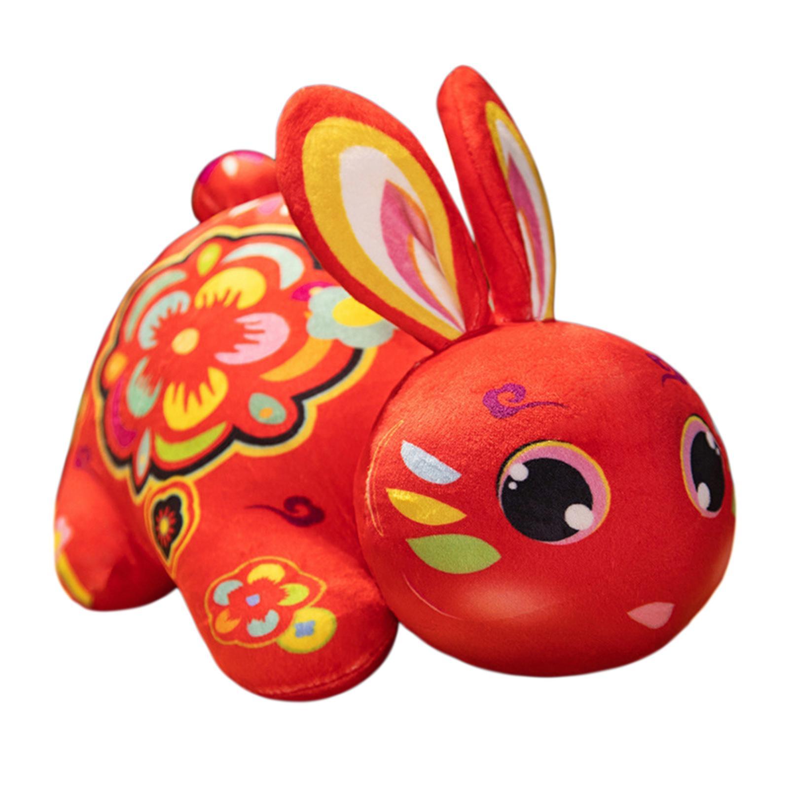 2pcs Rabbit Plush Toy Cartoon Ornament Animal Doll for New Year