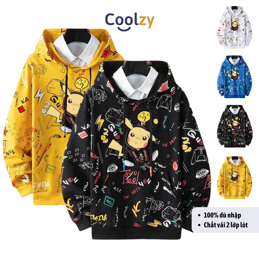 Áo khoác nỉ unisex Hoodie ️ Áo khoác hoodie ulzzang PIKACHU NGẬM ỐNG HÚT, form unisex nam nữ trẻ trung