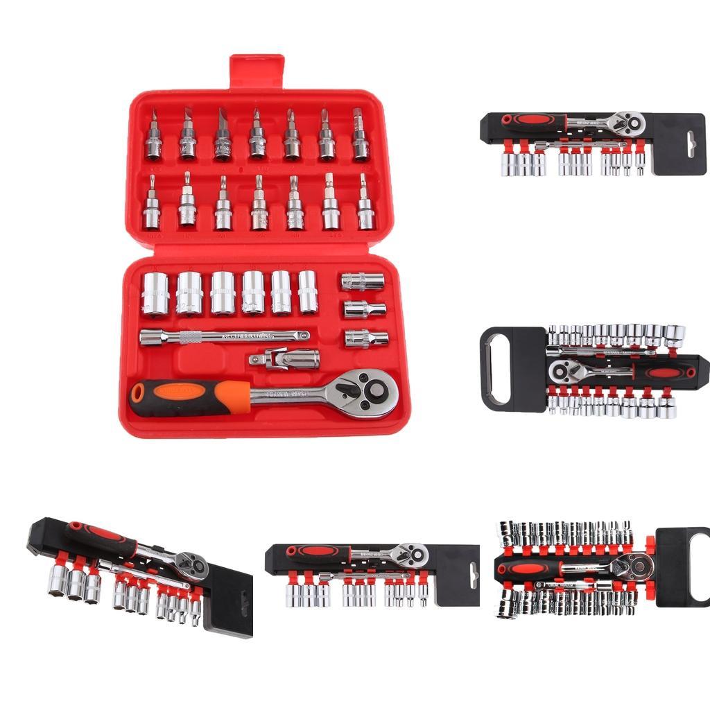 Socket Set Repair Tool Torque Ratchet Wrench Chrome Vanadium Steel