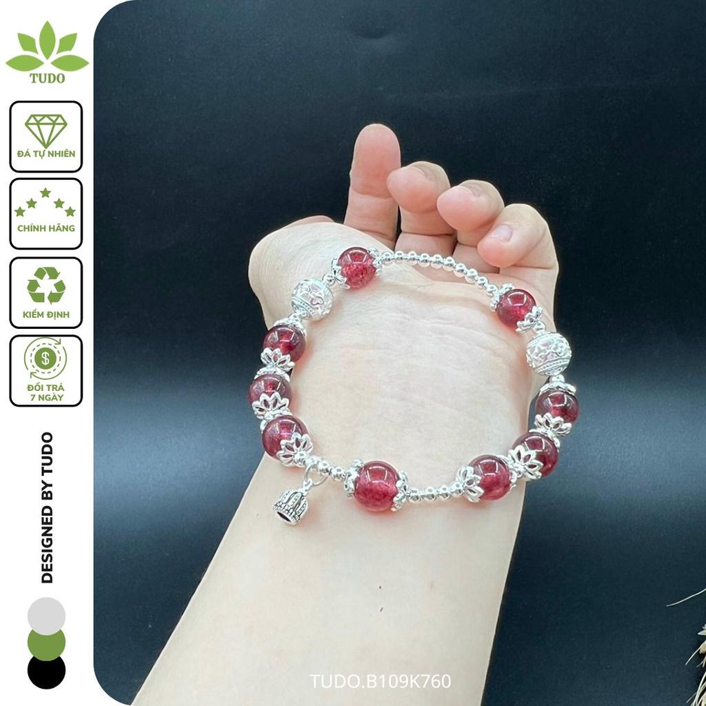 Vòng Tay Nữ Đẹp - Vòng Phong Thủy Mệnh Hỏa Thổ TUDO B109K760 VCBTADH Charm Bạc Vương Miện