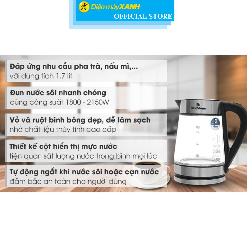 Bình đun siêu tốc BlueStone 1.7 lít KTB-3426 - Hàng Chính Hãng