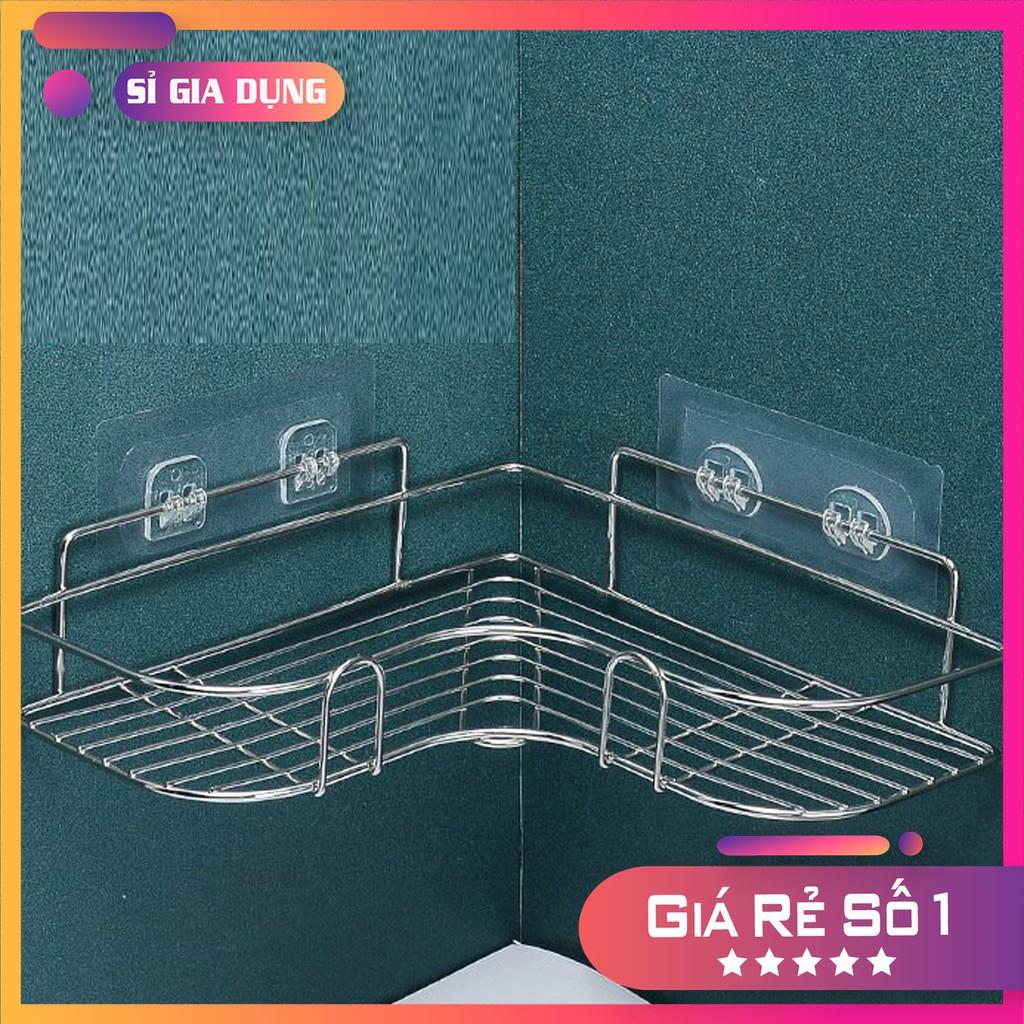 Kệ Góc Tường Inox 304 Không Gỉ, Kệ Nhà Tắm Dán Tường siêu chắc đựng Đồ Đa Năng MÃ TG-INOX