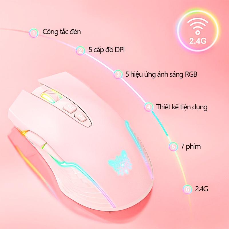 ONIKUMA CW905 Chuột chơi game không dây Bluetooth RGB kết nối không dây 2.4GHz Có thể chuyển đổi DPI 5 tốc độ [Hàng chính hãng