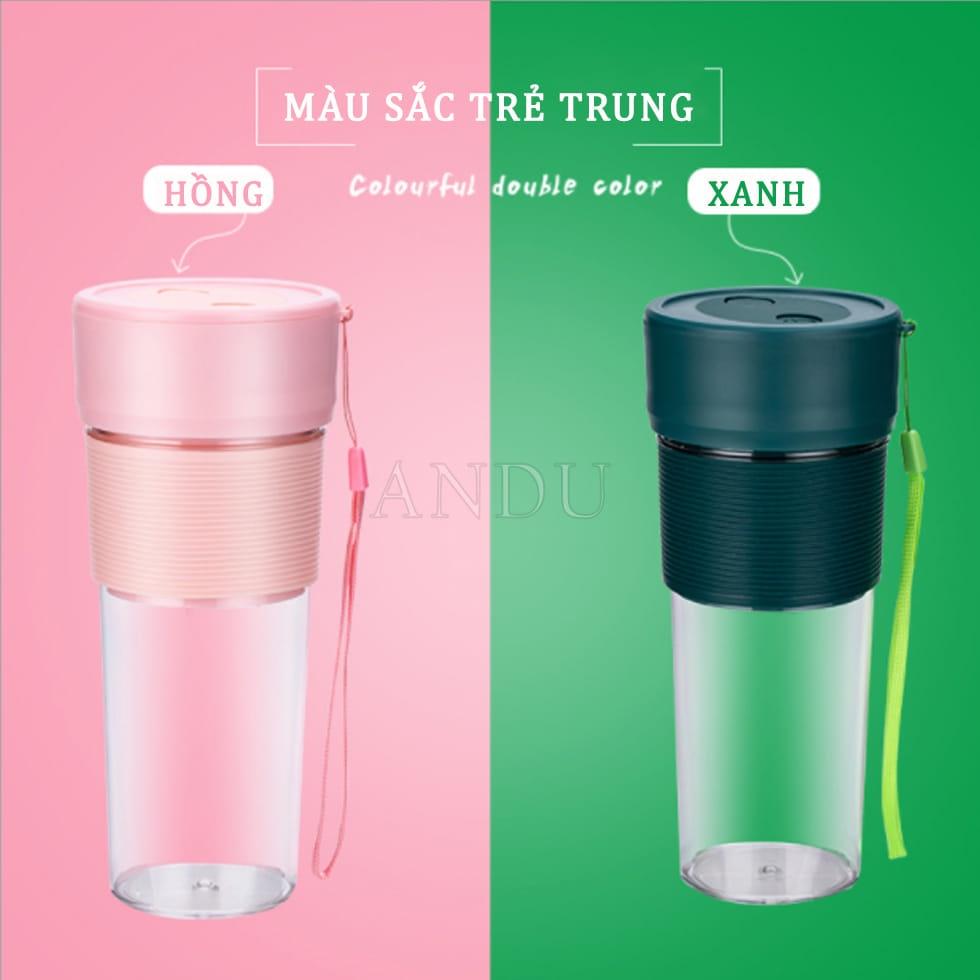 Máy Xay Sinh Tố Cầm Tay 300ml Mini Sạc Pin, Máy Say Sinh Tố Đa Năng