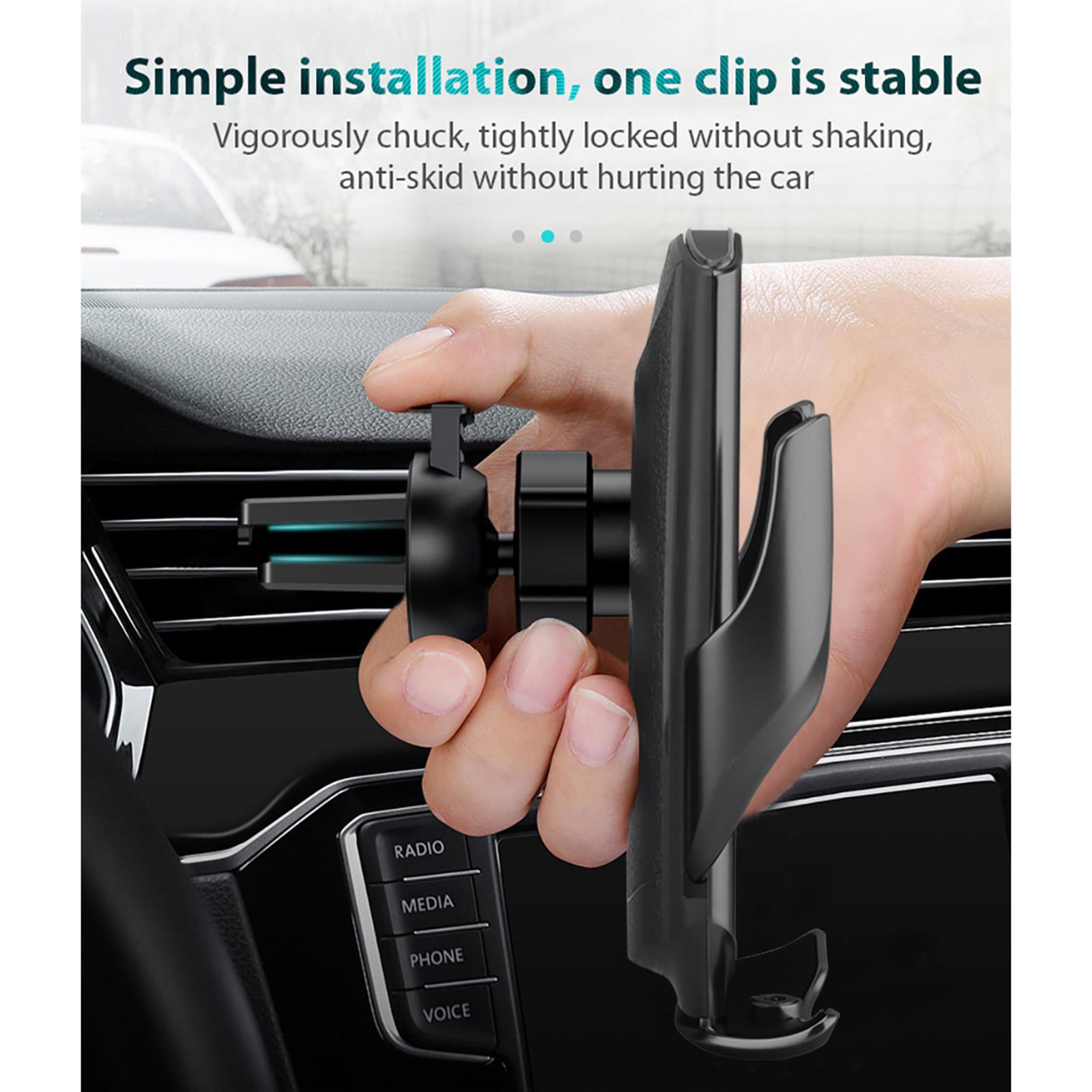 Wireless Car Charger,15W Qi Fast Charging Auto-Clamping Car Mount,Windshield Dash Air Vent Phone Holder Compatible with 11/11 Pro Max/Xs MAX