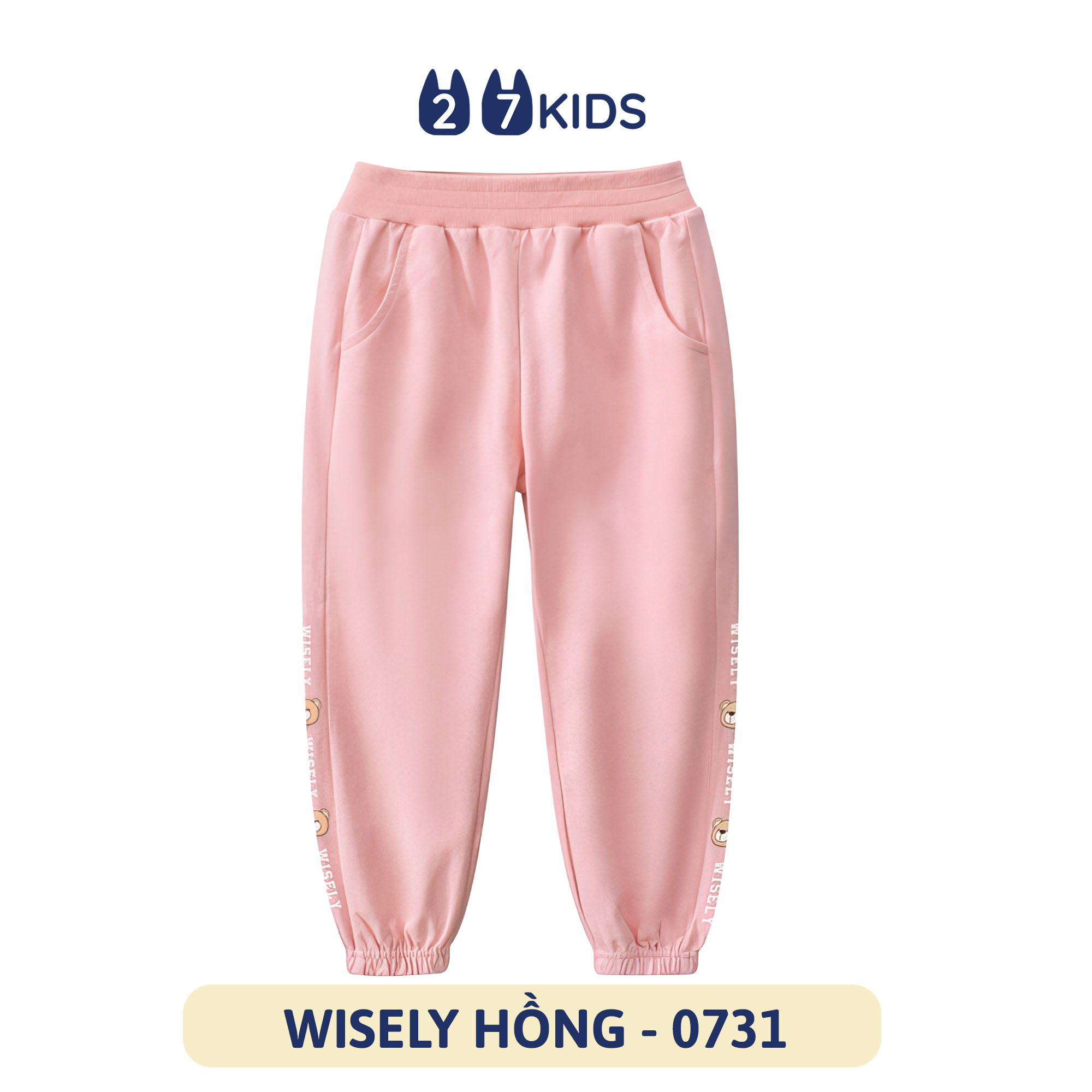 Quần thun dài bé gái 27Kids 27Home Quần thu đông nữ 100% Cotton cho trẻ từ 2-10 tuổi GLPE3