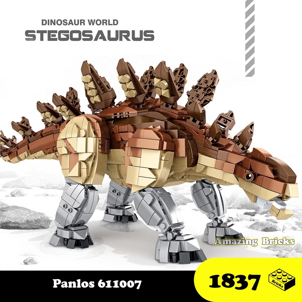 Đồ chơi Lắp Ráp Khủng Long Ăn Cỏ, Panlos 611007 Stegosaurus, Xếp hình thông minh