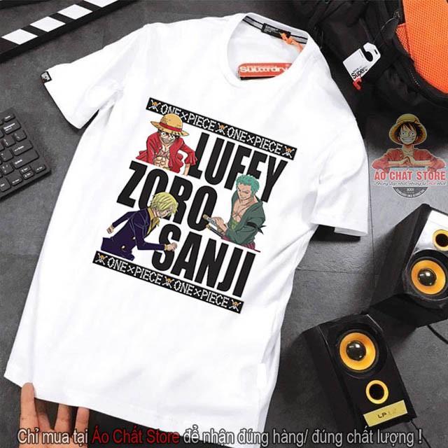 Áo thun ONE PIECE LUFFY ZORO SANJI siêu đẹp - Áo team mũ rơm mẫu mới OP176
