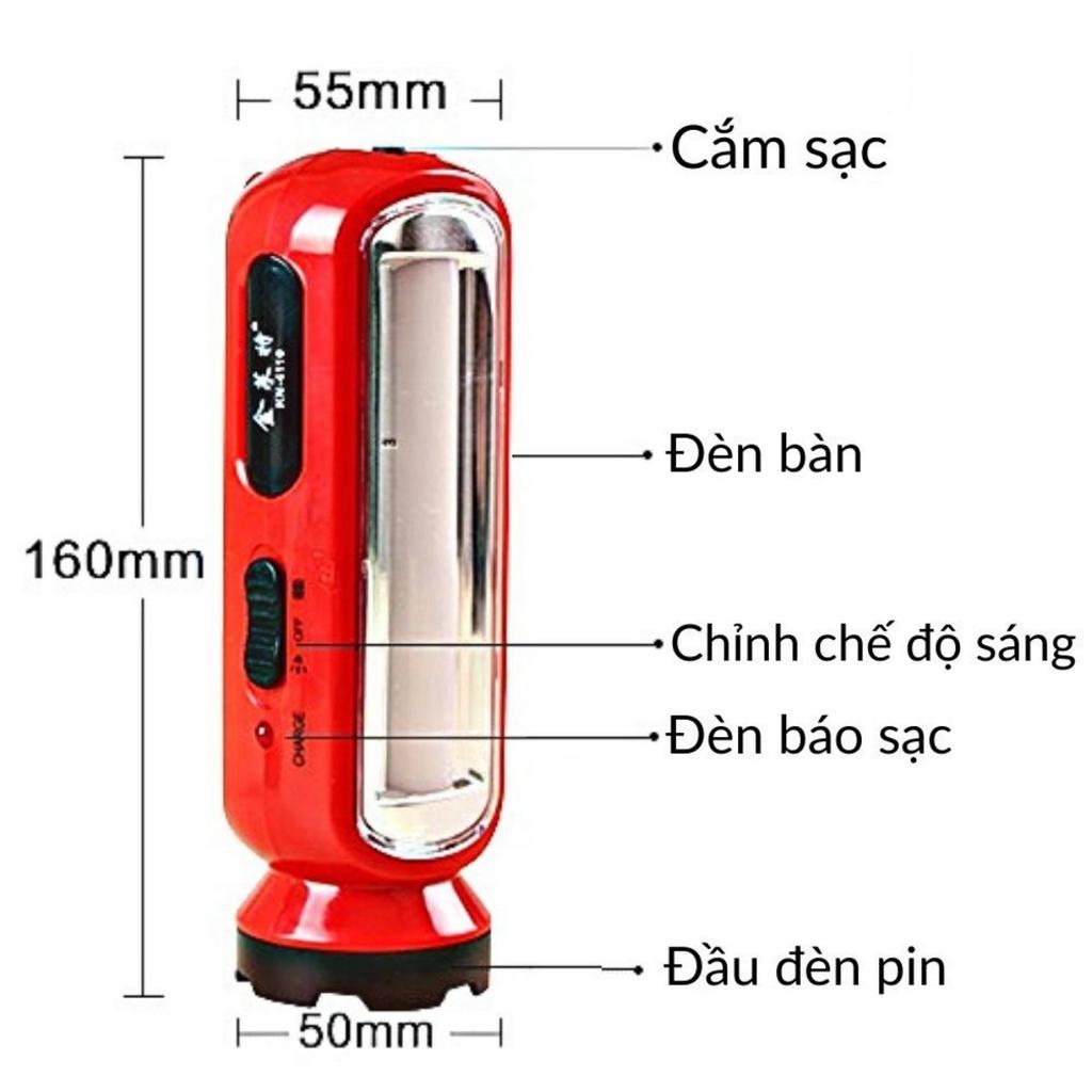 Đèn tích điện để bàn siêu sáng KENNEDE KN - 4316 . Đèn pin 2 in 1loại lớn