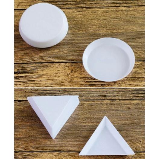 Khay tam giác nhựa đựng đá phụ kiện trang trí móng tiện lợi gọn gàng dễ tìm kiếm màu đá