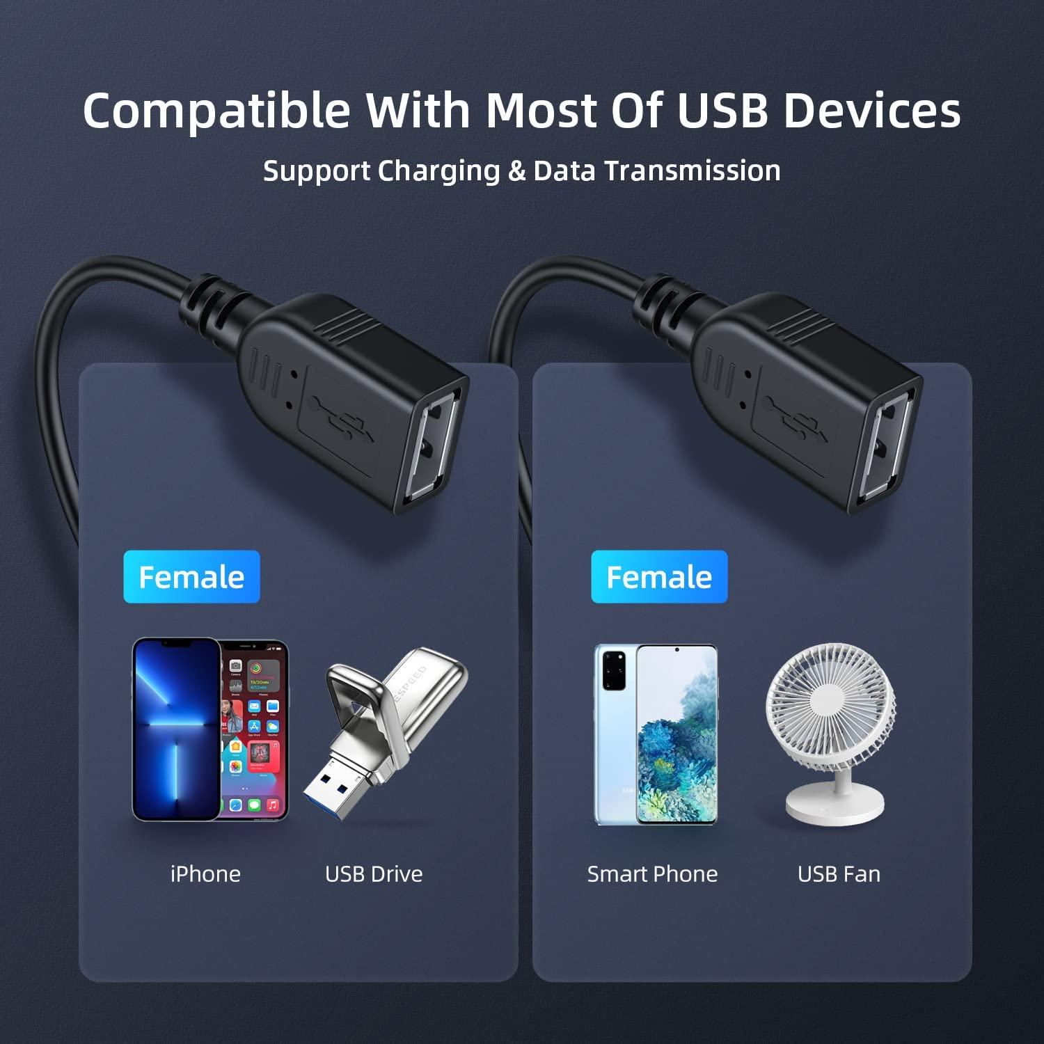 USB 2.0 Splitter Y Cáp 1 nam đến 2 Nữ bộ chuyển đổi bộ chuyển đổi dây phụ nữ