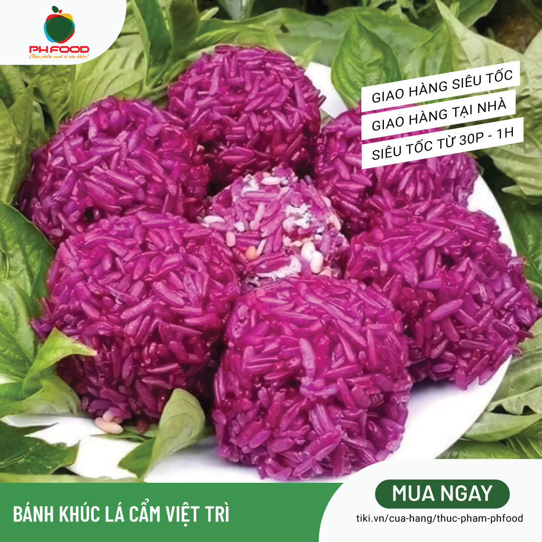 - Bánh Khúc Lá Cẩm Việt Trì - Túi 10 Cái - Đông Lạnh