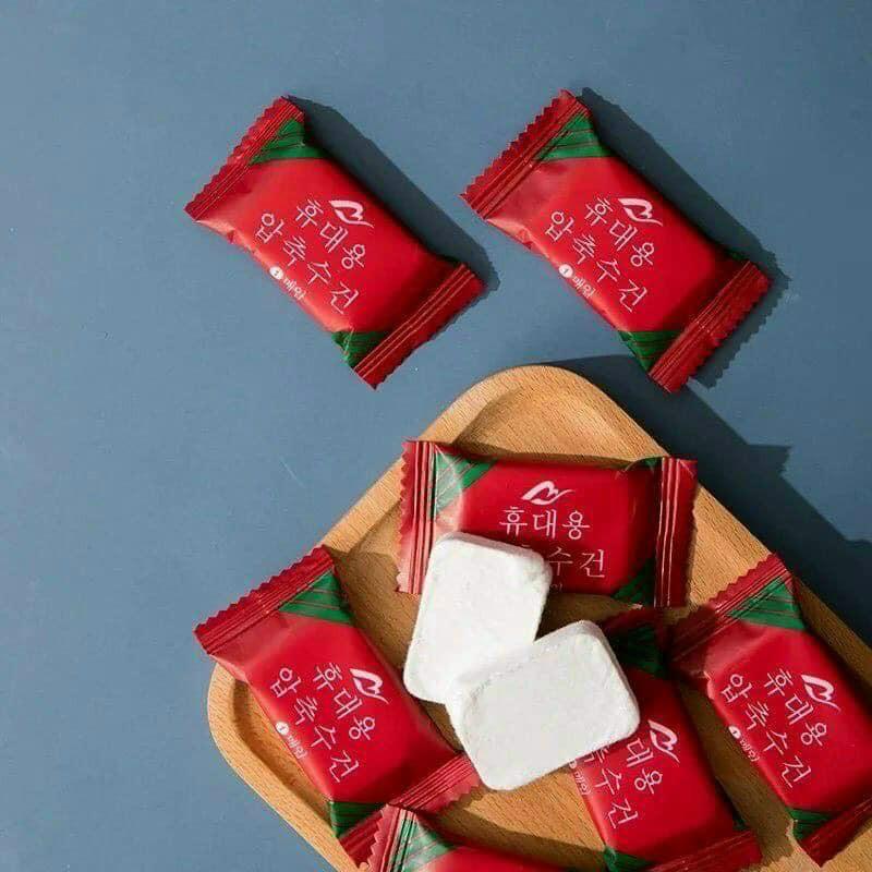 Khăn Nén Rửa Mặt Viên Kẹo - Bông nở hình viên kẹo