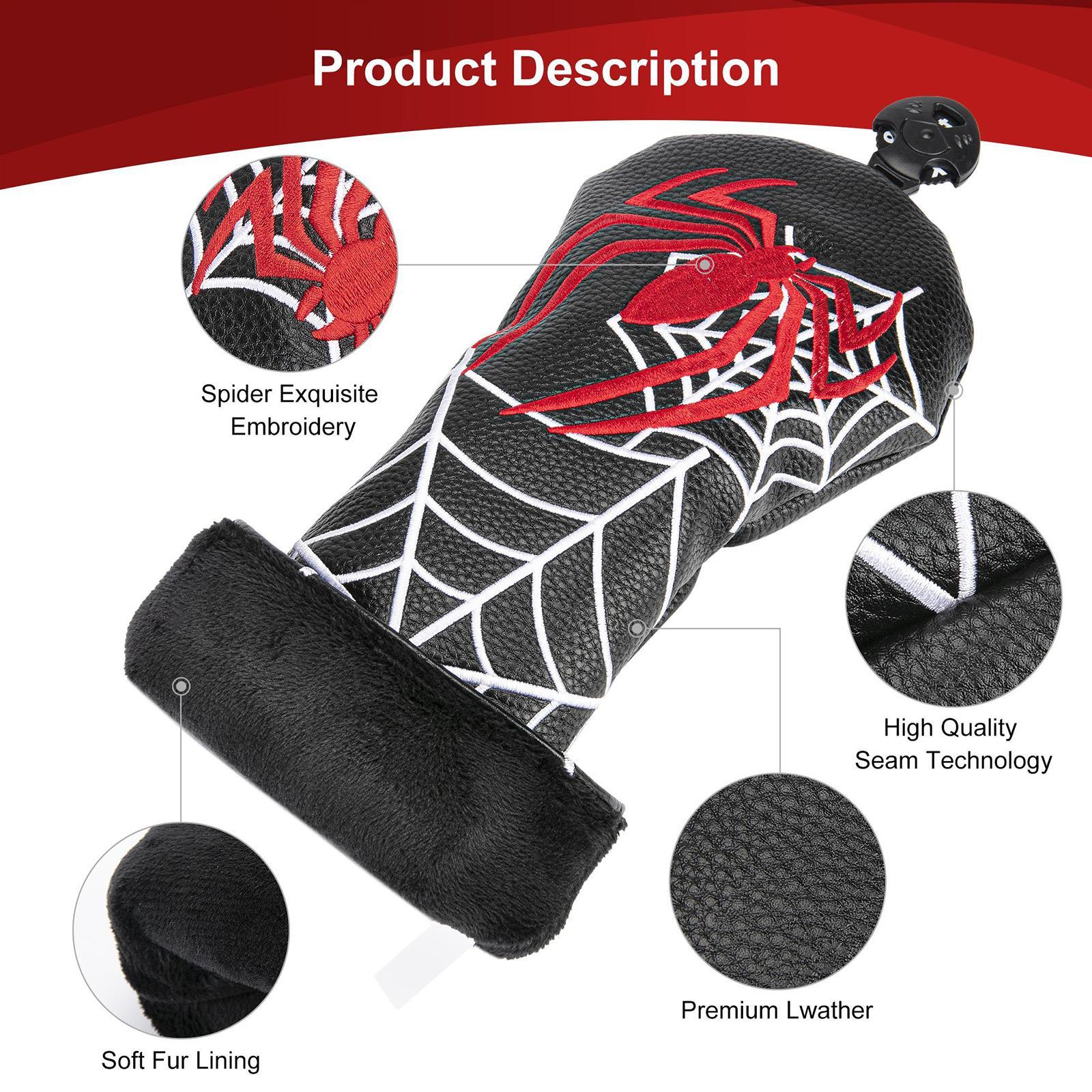 4-5pack Leather Golf Head Cover Hybrid Headcover Guard Sleeve Guard