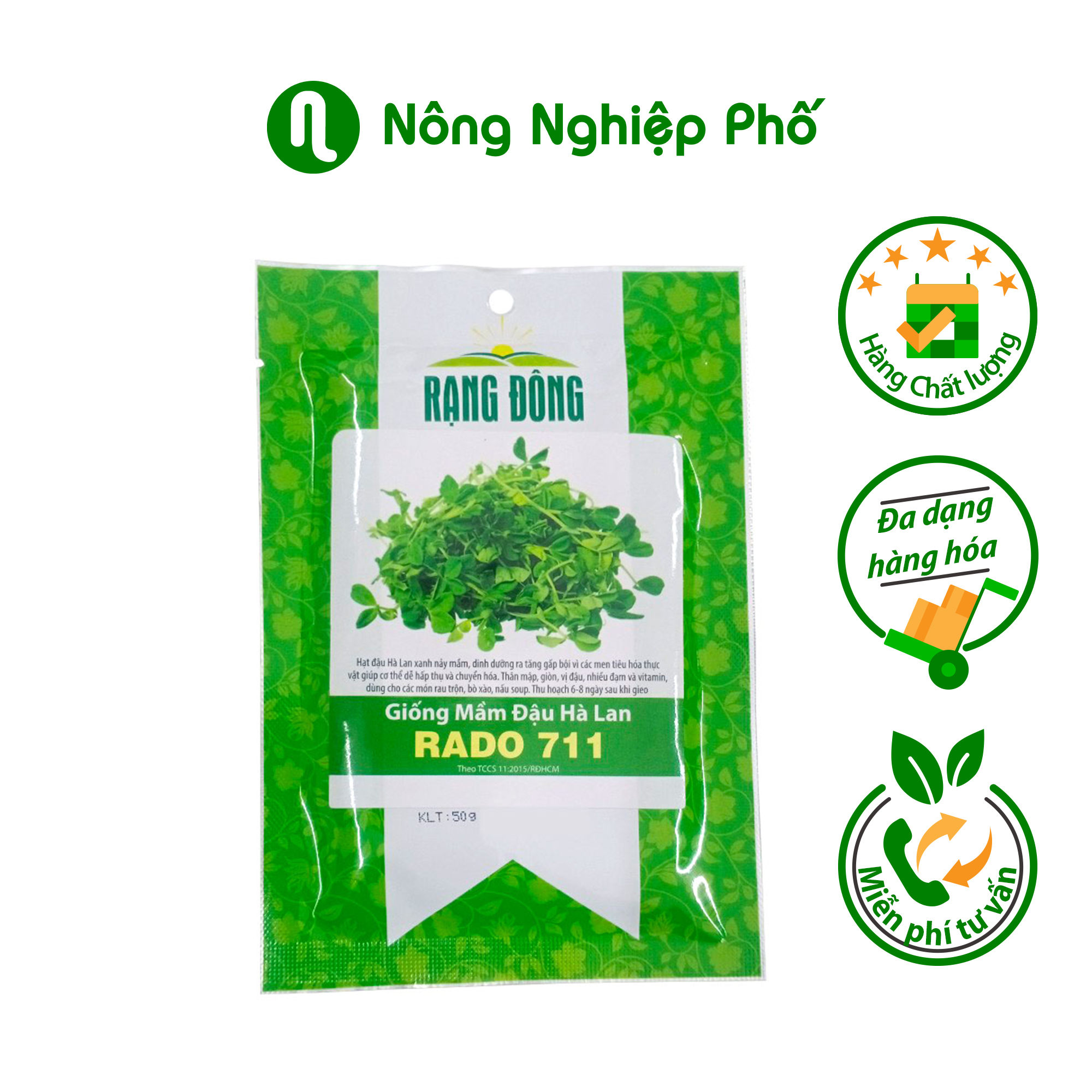 Hạt giống mầm đậu Hà Lan Rạng Đông - Gói 50gram