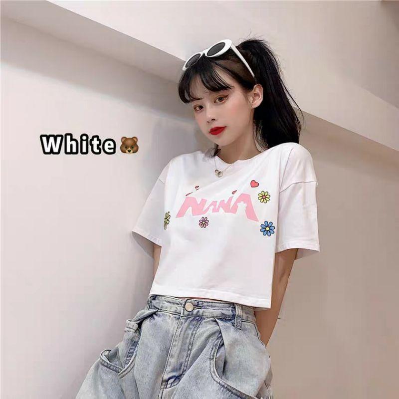 Áo croptop nữ tay lỡ, freesize 55kg , thun cotton