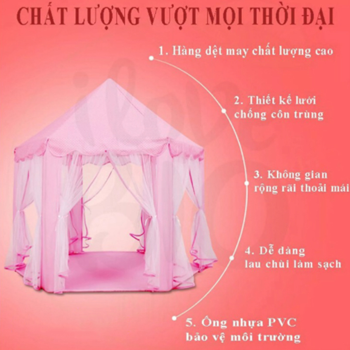 Lều Công chúa - Hoàng Tử cho bé S5 Lều trẻ em chơi trong nhà cực kì dễ thương- Hàng Nhập Khẩu
