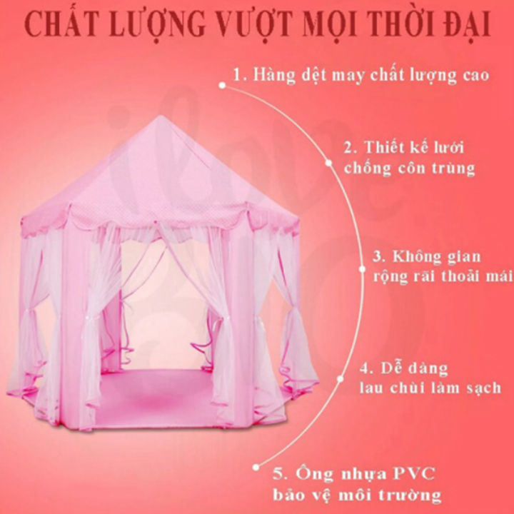 [Loại 1] Lều Công chúa - Hoàng Tử cho bé S5 Lều trẻ em chơi trong nhà cực kì dễ thương- Hàng Nhập Khẩu