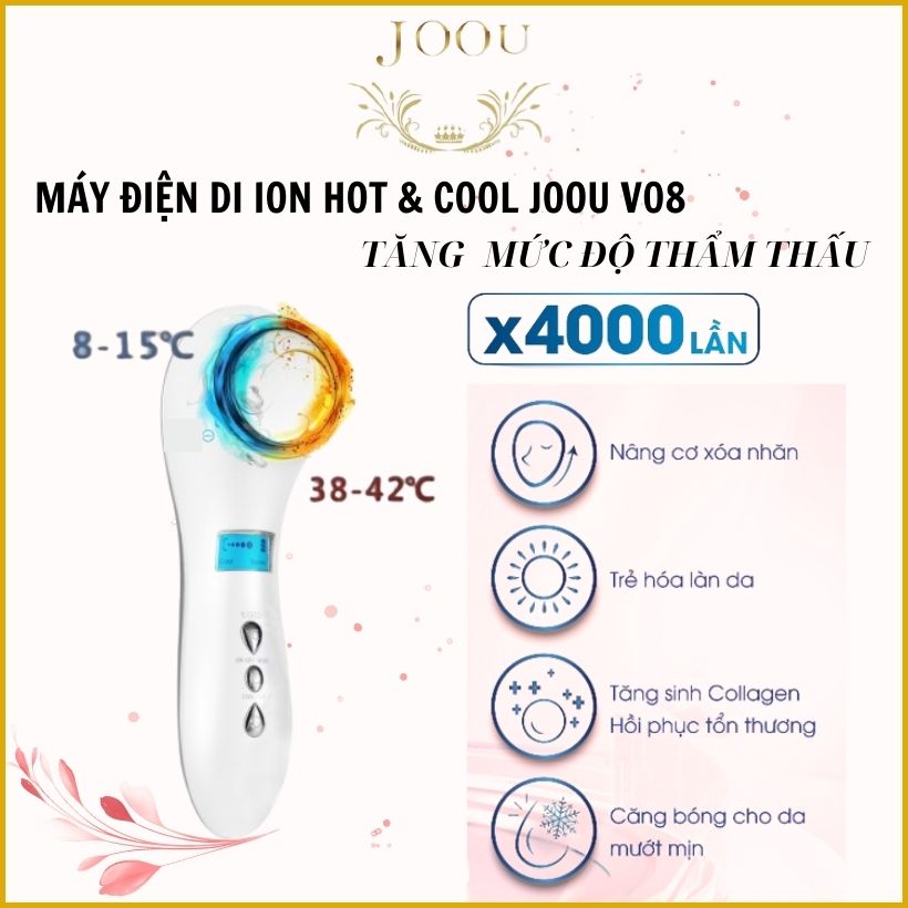 Máy Massage Mặt Nóng Lạnh JOOU V08 Trẻ Hóa RF Căng Bóng, Thu Nhỏ Lỗ Chân Lông làm sáng da- Hàng Chính Hãng