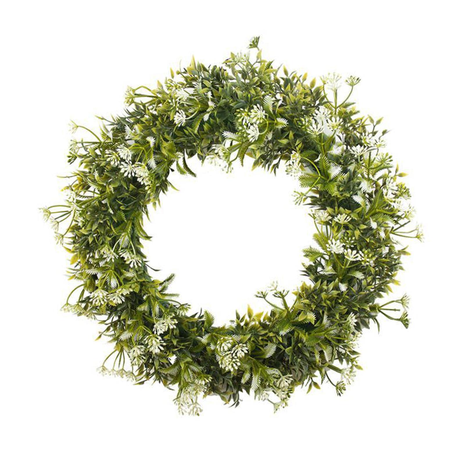 Artificial Green Leaves Wreath Round 16 inch for Home Decor