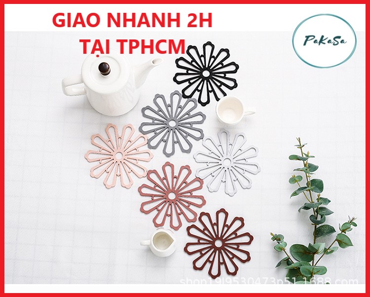 Combo 5 Miếng Lót Nồi Silicon Hình Hoa PaKaSa - Hàng Chính Hãng 