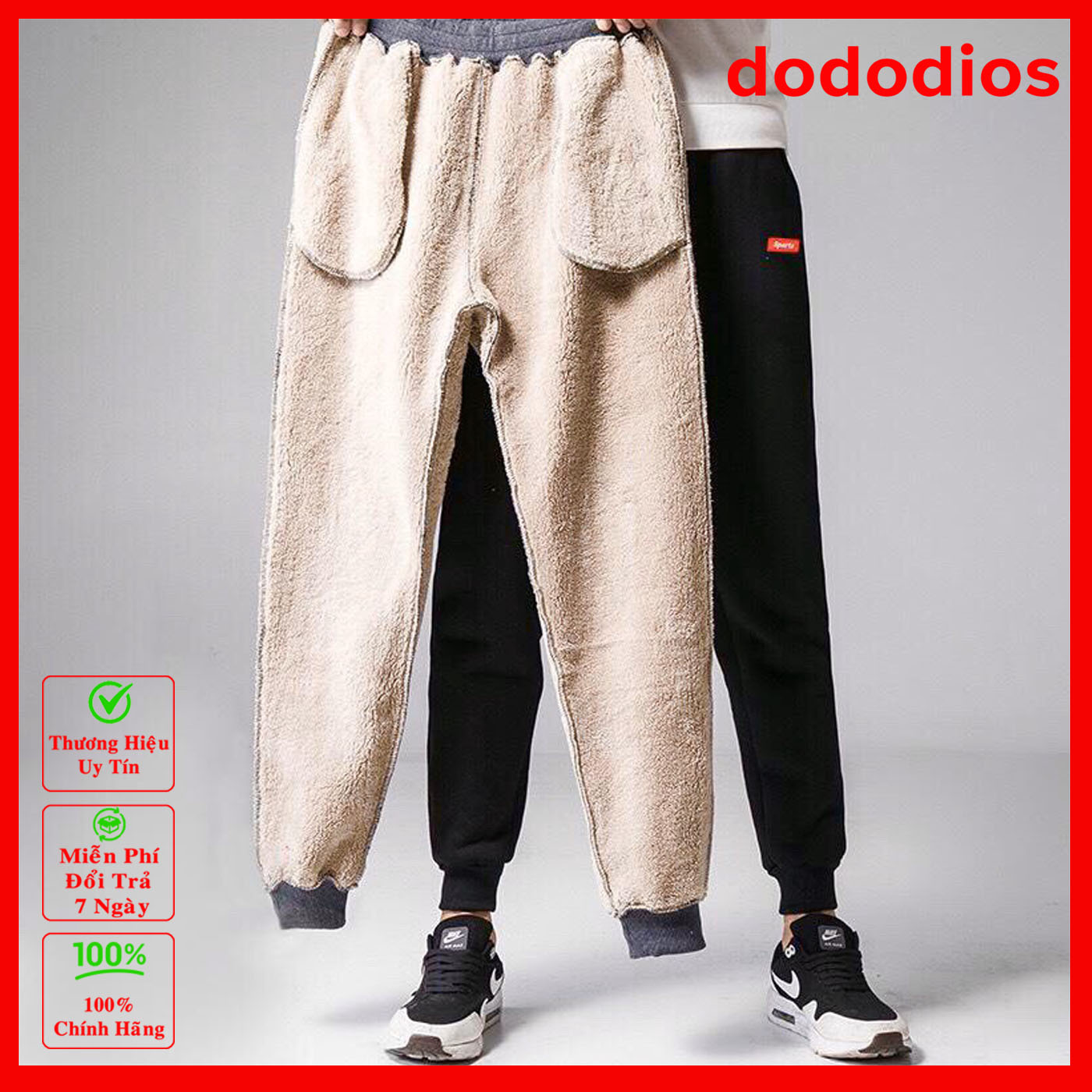 Quần Jogger Nam Thun Nỉ Lót Lông Cừu Ấm Áp - Hàng chính hãng dododios