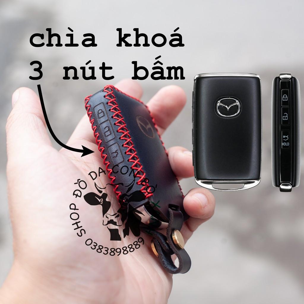 Bao da dành cho chìa khoá mazda3, mazda CX3, CX30, CX8 2022, new CX5 2023 mẫu mới handmade da thật 003