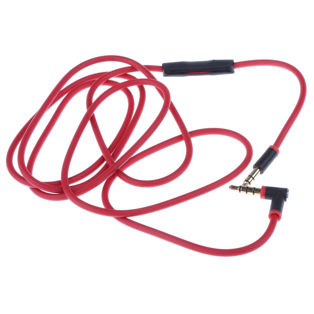 Replacement Audio Cable Cord Wire In-line Microphone For 3.5mm Headphones