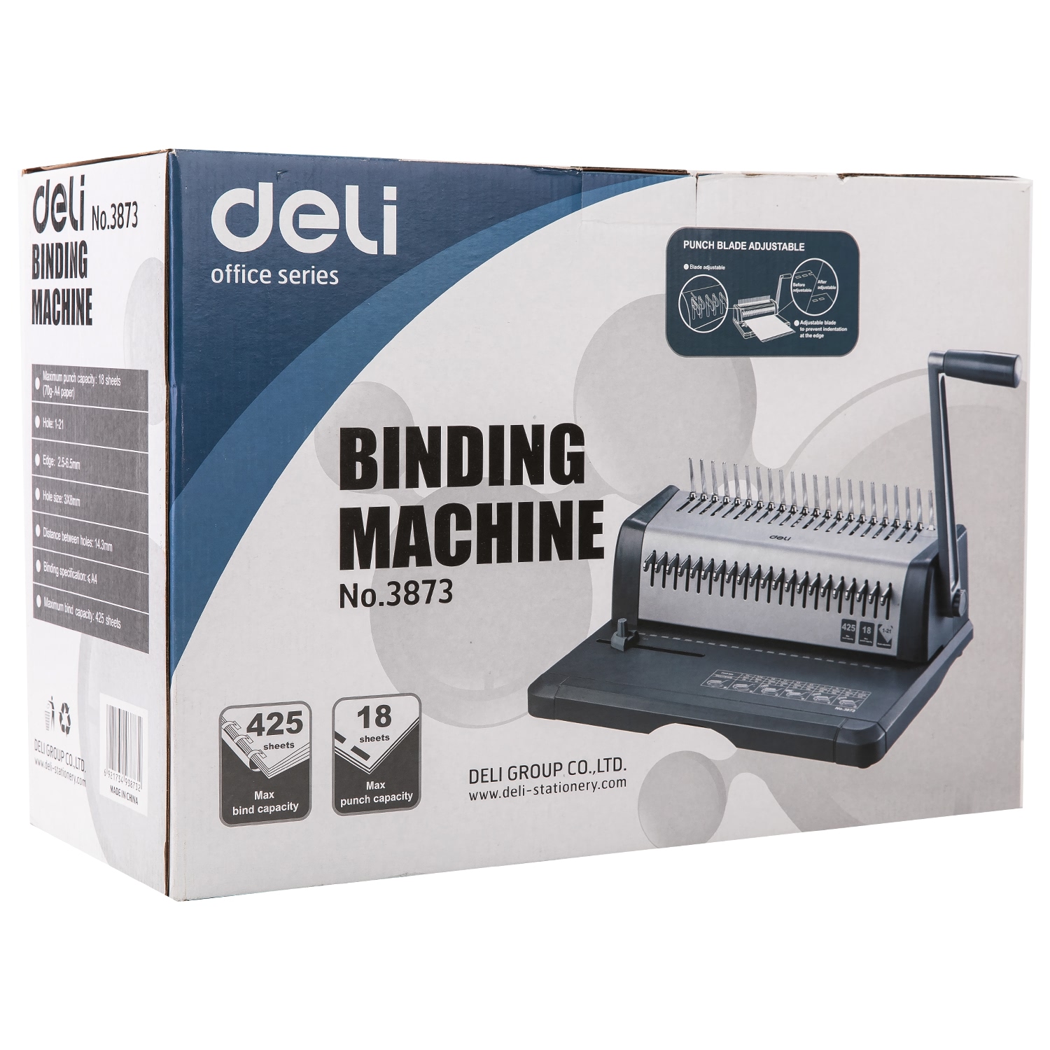 Máy Đóng Chứng Từ 425 Tờ Deli, Ghi Đậm - 1 Chiếc - E3873