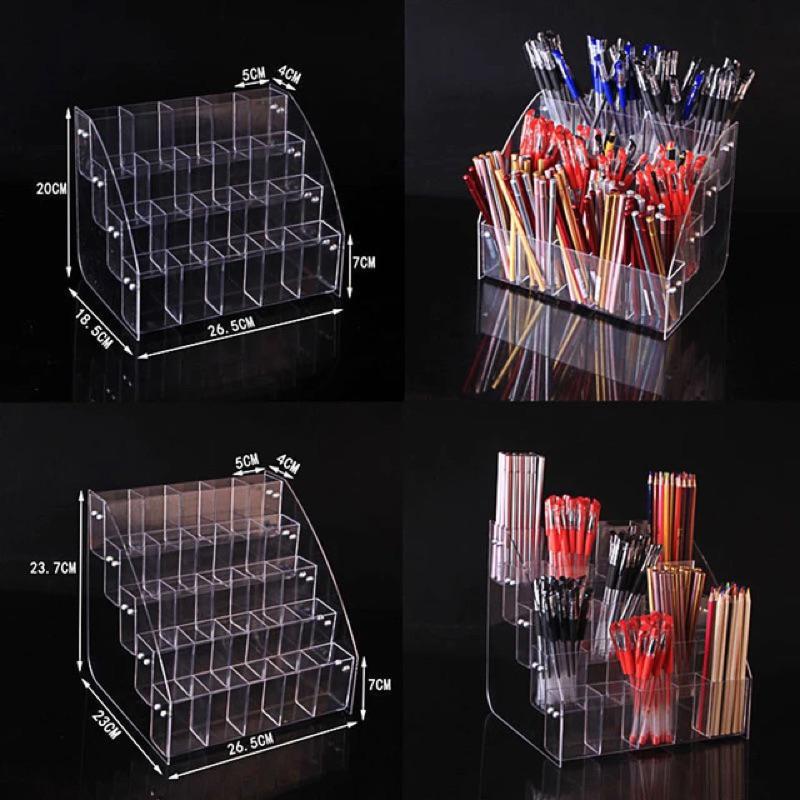 Kệ mica trưng bày bút viết, văn phòng phẩm, nhiều kích thước, thiết kế theo yêu cầu - 3 Tầng